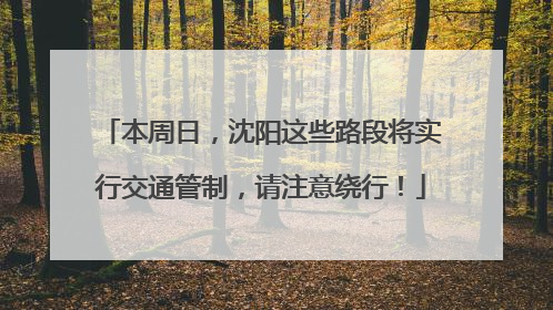 本周日，沈阳这些路段将实行交通管制，请注意绕行！