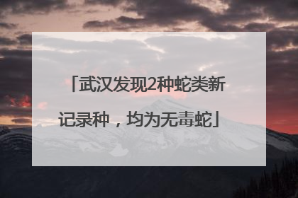 武汉发现2种蛇类新记录种，均为无毒蛇