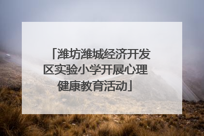 潍坊潍城经济开发区实验小学开展心理健康教育活动