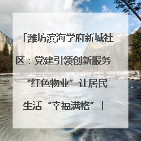 潍坊滨海学府新城社区：党建引领创新服务 “红色物业”让居民生活“幸福满格”