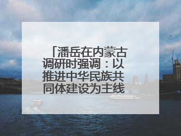 潘岳在内蒙古调研时强调：以推进中华民族共同体建设为主线推动边疆民族地区高质量发展
