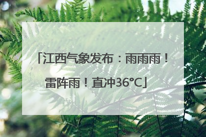 江西气象发布：雨雨雨！雷阵雨！直冲36°C