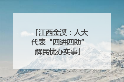 江西金溪：人大代表“四进四助”解民忧办实事