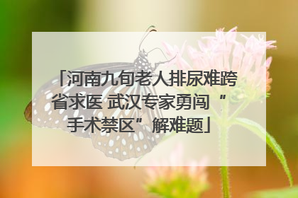 河南九旬老人排尿难跨省求医 武汉专家勇闯“手术禁区”解难题