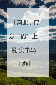 河北：民意“码”上说 实事马上办