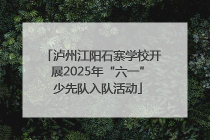 泸州江阳石寨学校开展2025年“六一”少先队入队活动