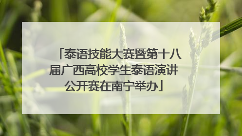 泰语技能大赛暨第十八届广西高校学生泰语演讲公开赛在南宁举办