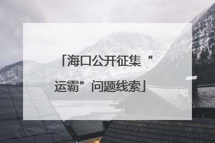 海口公开征集“运霸”问题线索