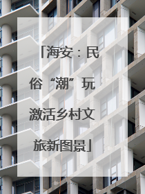 海安：民俗“潮”玩激活乡村文旅新图景