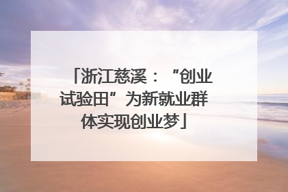 浙江慈溪：“创业试验田”为新就业群体实现创业梦