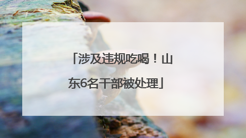 涉及违规吃喝！山东6名干部被处理