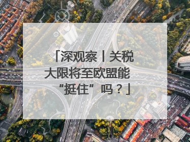 深观察丨关税大限将至欧盟能“挺住”吗？