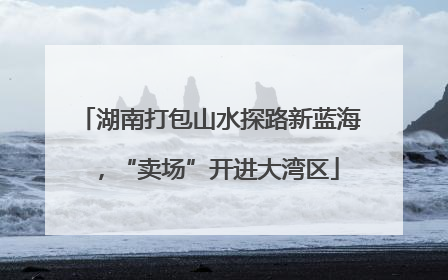 湖南打包山水探路新蓝海，“卖场”开进大湾区