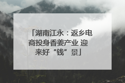 湖南江永：返乡电商投身香姜产业 迎来好“钱”景