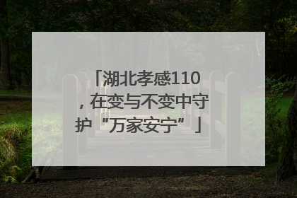 湖北孝感110，在变与不变中守护“万家安宁”
