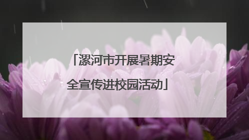 漯河市开展暑期安全宣传进校园活动