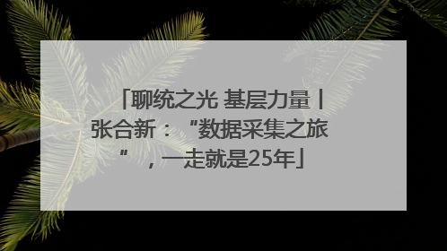 聊统之光 基层力量丨张合新：“数据采集之旅”，一走就是25年