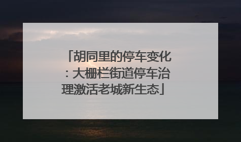 胡同里的停车变化：大栅栏街道停车治理激活老城新生态