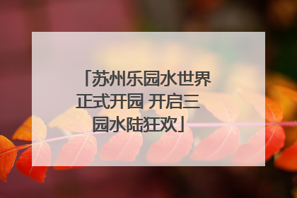 苏州乐园水世界正式开园 开启三园水陆狂欢