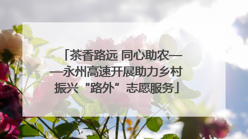 茶香路远 同心助农——永州高速开展助力乡村振兴“路外”志愿服务