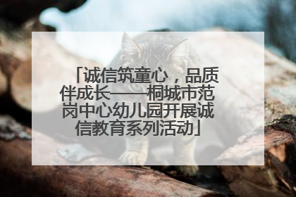 诚信筑童心，品质伴成长——桐城市范岗中心幼儿园开展诚信教育系列活动