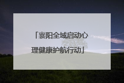 襄阳全域启动心理健康护航行动