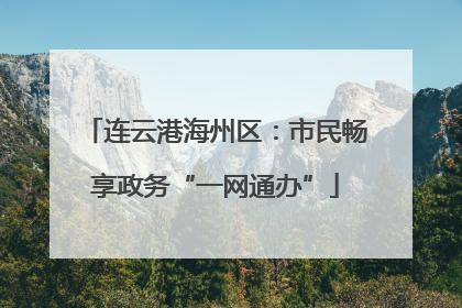 连云港海州区：市民畅享政务“一网通办”