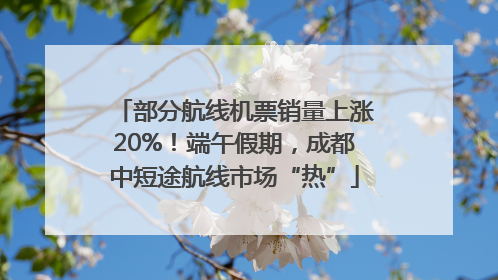 部分航线机票销量上涨20%！端午假期，成都中短途航线市场“热”