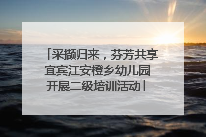 采撷归来，芬芳共享 宜宾江安橙乡幼儿园开展二级培训活动