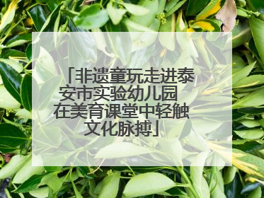 非遗童玩走进泰安市实验幼儿园 在美育课堂中轻触文化脉搏