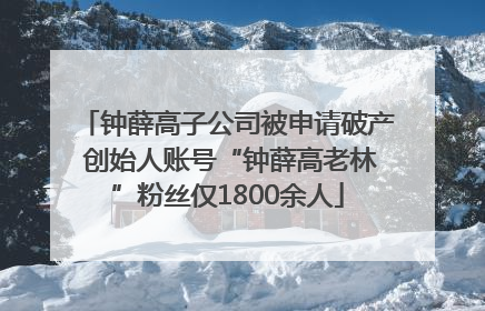 钟薛高子公司被申请破产 创始人账号“钟薛高老林”粉丝仅1800余人