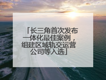 长三角首次发布一体化最佳案例，组建区域轨交运营公司等入选