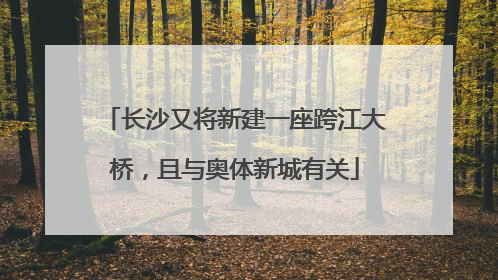 长沙又将新建一座跨江大桥，且与奥体新城有关