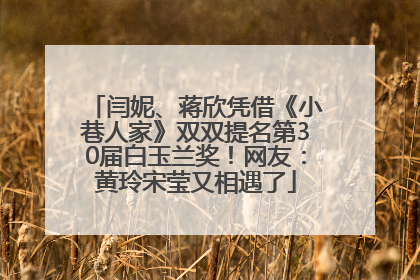 闫妮、蒋欣凭借《小巷人家》双双提名第30届白玉兰奖！网友：黄玲宋莹又相遇了