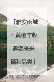雅安雨城：黄桃丰收 邀您来采摘和品尝