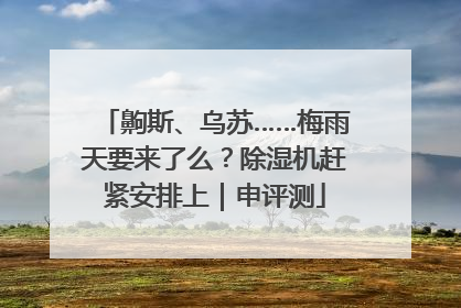 齁斯、乌苏……梅雨天要来了么？除湿机赶紧安排上｜申评测