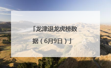 龙津退龙虎榜数据（6月9日）