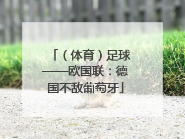 （体育）足球——欧国联：德国不敌葡萄牙