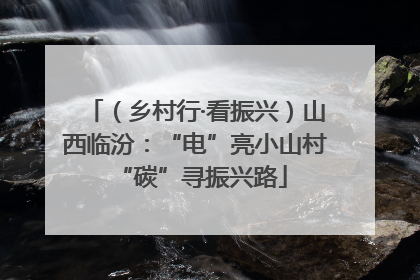 （乡村行·看振兴）山西临汾：“电”亮小山村 “碳”寻振兴路