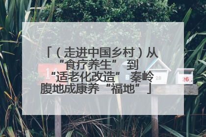 （走进中国乡村）从 “食疗养生” 到 “适老化改造” 秦岭腹地成康养“福地”