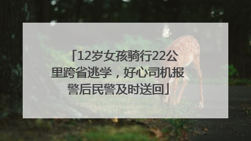 12岁女孩骑行22公里跨省逃学，好心司机报警后民警及时送回