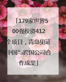 179家世界500强投资412个项目，青岛见证中国与跨国公司合作成果