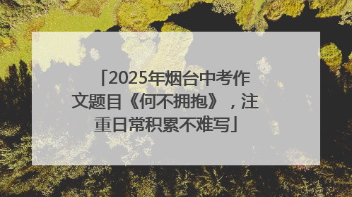 2025年烟台中考作文题目《何不拥抱》，注重日常积累不难写