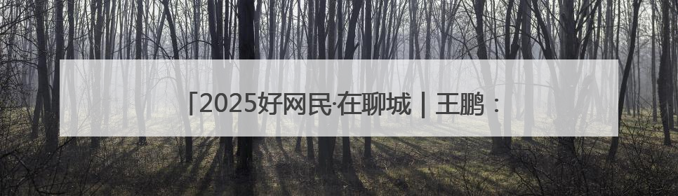 2025好网民·在聊城｜王鹏：扎根故土担使命 妙笔著文扬正气