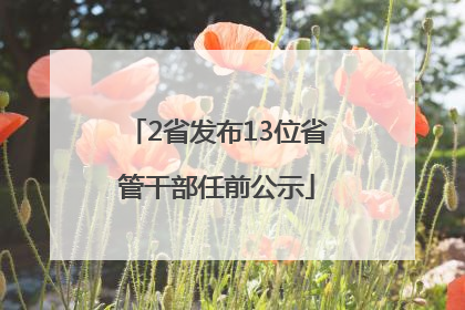 2省发布13位省管干部任前公示