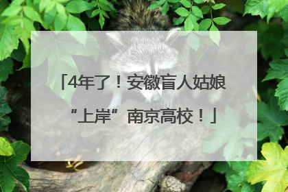 4年了！安徽盲人姑娘“上岸”南京高校！