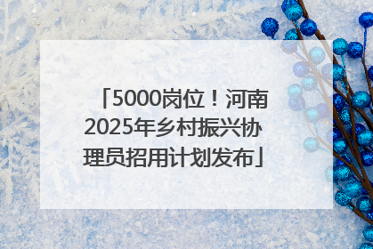 5000岗位！河南2025年乡村振兴协理员招用计划发布