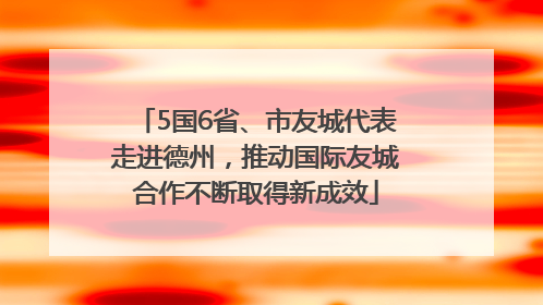 5国6省、市友城代表走进德州，推动国际友城合作不断取得新成效