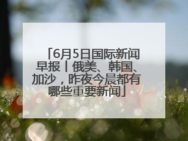 6月5日国际新闻早报丨俄美、韩国、加沙，昨夜今晨都有哪些重要新闻