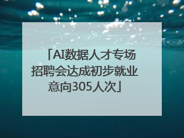 AI数据人才专场招聘会达成初步就业意向305人次